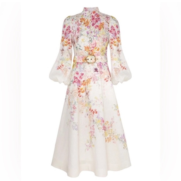 🌸AVAILABLE FOR RENT🌸 Zimmermann Natura Buttoned MIDI Dress - Picture 4 of 10